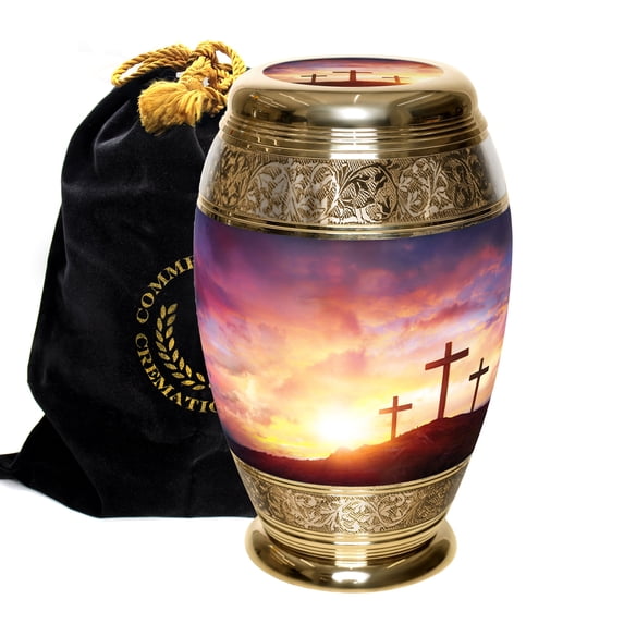 Extra Large Three Crosses Urns for Cremation Ashes Large Urn XL or Small Keepsake Urns for Adult Cremation Ashes & Urns for Human Ashes for Home or Burial Cremation Urns