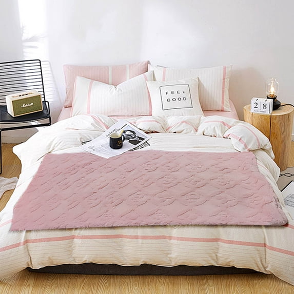 Extra Large Throw Blanket for Couch Home Office Hotel 100% Cotton Super Soft Blanket Pink 47"x70" by Xuniizn
