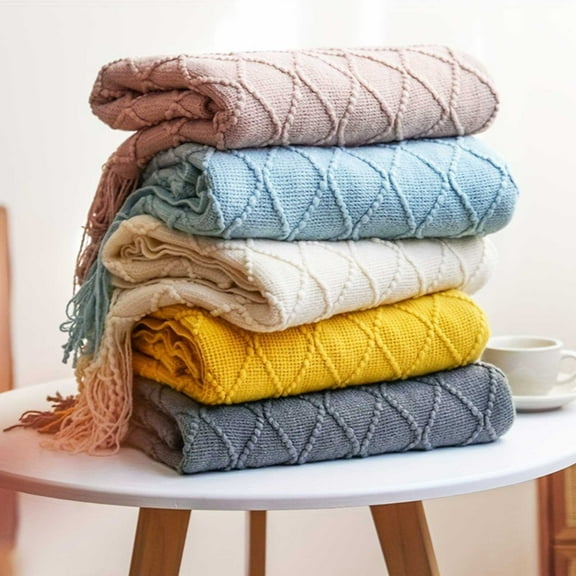 Extra Large Throw Blanket for Couch Home Office Hotel 100% Cotton Super Soft Blanket Pink 47"x70" by Xuniizn