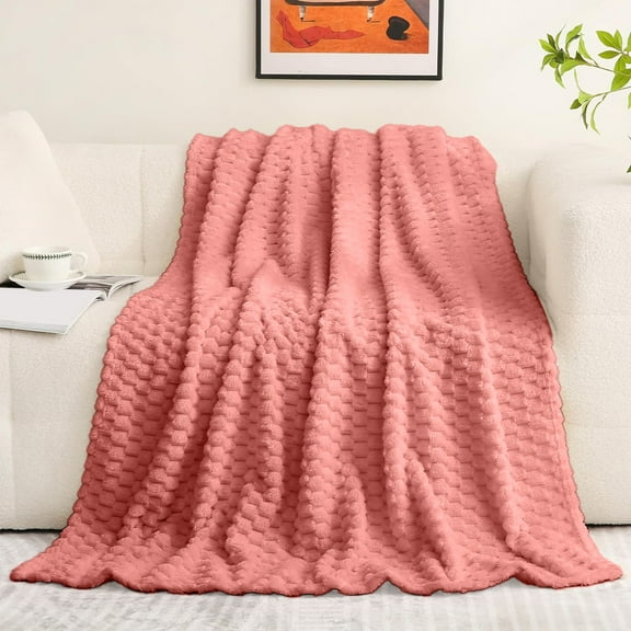 Extra Large Throw Blanket for Couch Home Office Hotel 100% Cotton Super Soft Blanket Pink 47"x70" by Xuniizn