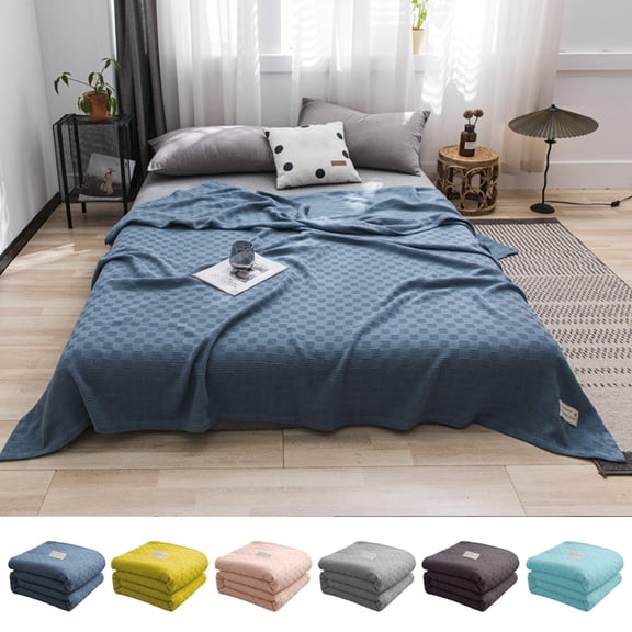 Extra Large Throw Blanket for Couch Home Office Hotel 100% Cotton Super Soft Blanket Yellow 47"x70" by Xuniizn