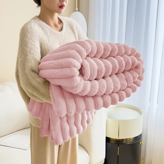 Extra Large Throw Blanket for Couch Home Office Hotel 100% Cotton Super Soft Blanket for Adult 47"x70" Pink by Xuniizn