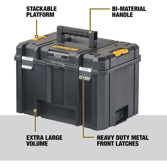 Extra Large Tool Box with Removable Tray, Water Resistant Storage for Tools