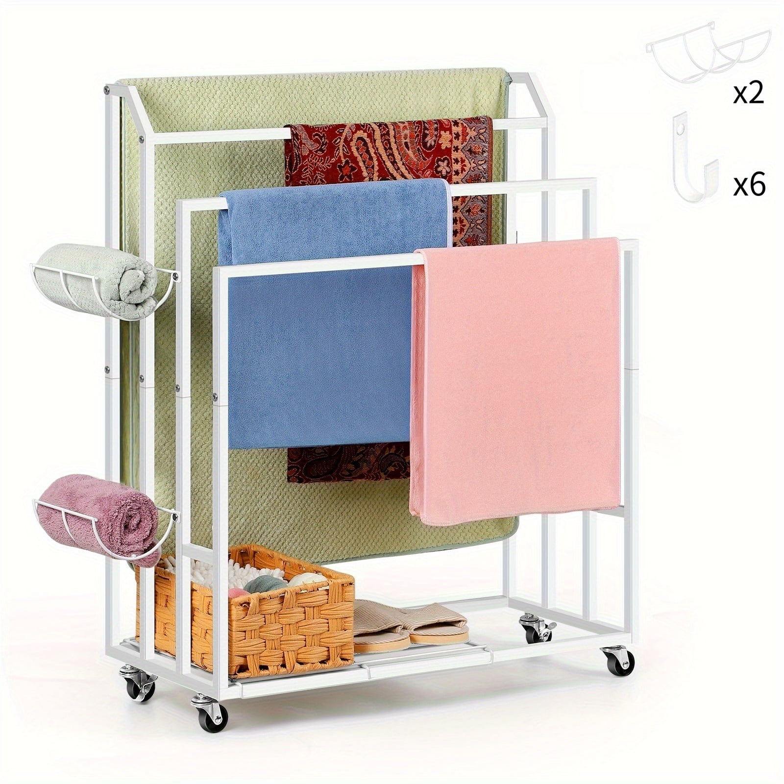 Extra Large Towel Rack - 3-Tier Freestanding Blanket & Towel Holder ...