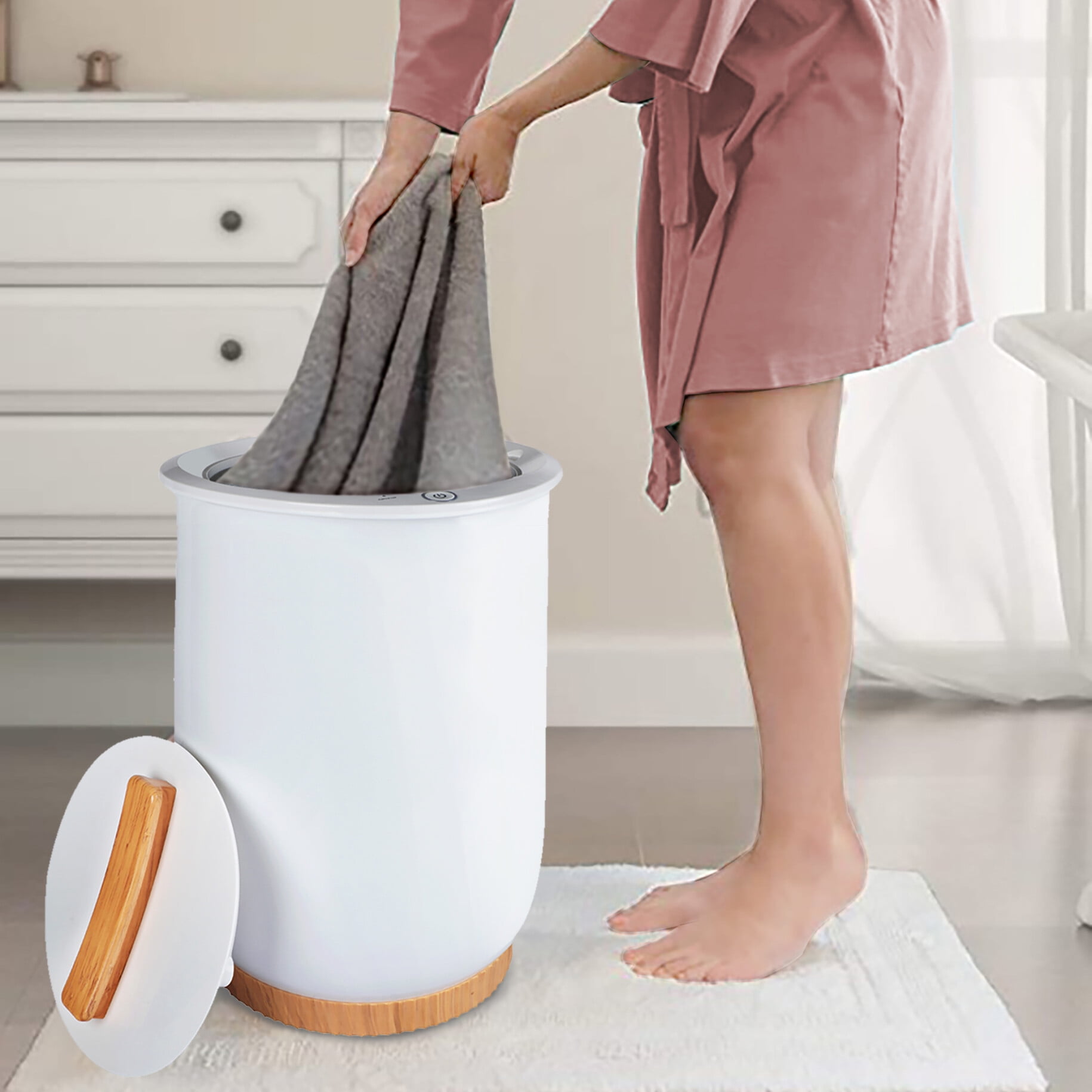 Extra Large Towel Warmer, Heated Blanket Towel Warmers Bucket, Oversized Towel Heating Warmer Towel Heater for Home Towels Bathrobes Blankets and More