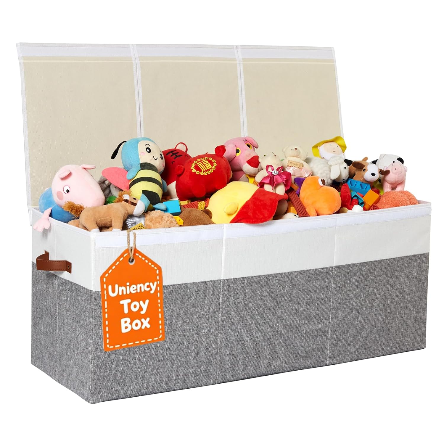 Extra Large Toy Box,150L Foldable Sturdy Toy Storage with Lid, 40"x14"x16" Kids Storage Organizer, Toy Chest for Boys&Girls,for Nursery,Bedroom,Playroom,Living Room,Large Capacity Toybox(Grey)