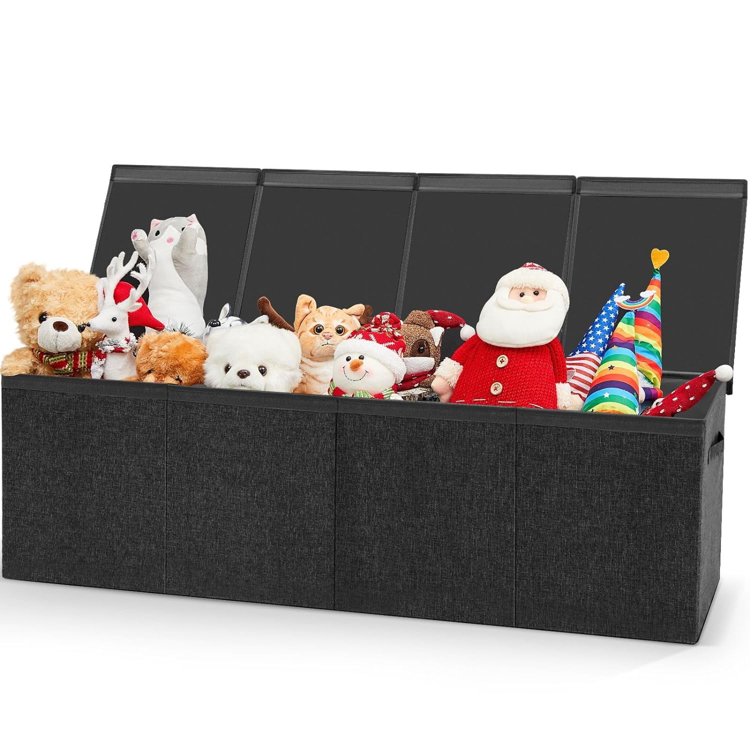 Extra Large Toy Box Chest 3/4 Dividers Collapsible Sturdy Storage Bins ...
