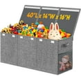 thumbnail image 1 of Extra Large Toy Storage Box with Lid Divider, Sturdy Collapsible Toys Organizer Chest Kids Storage Bins Boxes Baskets for Boys, Girls, Nursery, Bedroom, Living Room, Playroom, 40"x14"x16", Gray, 1 of 10