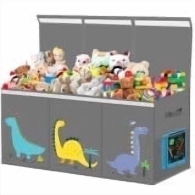 Extra Large Toy Box, Collapsible Sturdy Kids Toy Chest for Boys, Girls, Kids, 39*13.5*15.5",Toy Storage Organizer Toddler Storage Bins with Lids, Toy Box for Living Room, Bedroom, Nursery, Gray