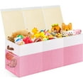 thumbnail image 1 of Extra Large Toy Storage Box with Lid, Collapsible Sturdy Toys Chest Storage Organizer Bin Basket with Divider, Boys, Girls, Closet, Playroom, Bedroom, Nursery, 40"X14"X16", Beige & White, 1 of 14