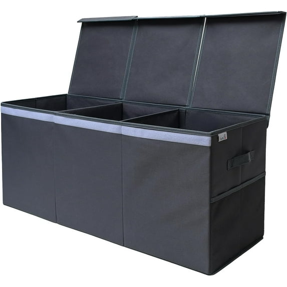 Extra Large Toy Storage Organizer with Lid - Sturdy, Collapsible Toy Chest Storage Box Design - Toys Bin with Dividers for Kids, Nursery, Bedroom, Playroom 37"x16"x14"