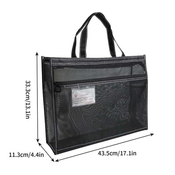 Extra Large Transparent Mesh Zipper Art Storage Pouch, Oversize Portable Mesh Organizer Bag, Multi-purpose Case for Art Supplies, Office Stationery and Daily Personal Small Items Storage