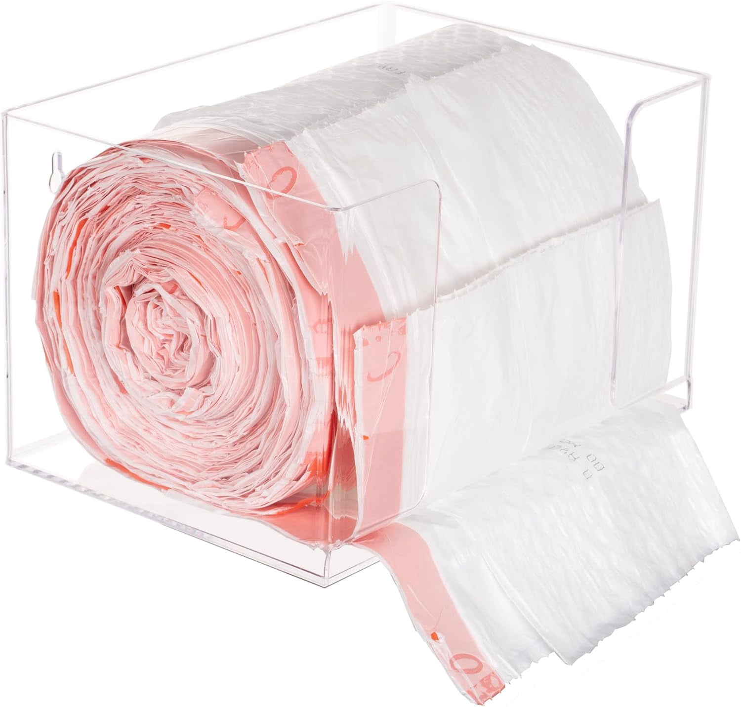 Heyrelda Extra Large Trash Bag Dispenser - Acrylic Roll Holder With Lid, Under Sink Or Wall Mount