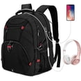 thumbnail image 1 of Extra Large Travel 17.3 Inch Laptop Backpack Water Resistant Business Gaming Computer Backpack with USB Charging Port Earphone Hole College School Bookbag, 1 of 8