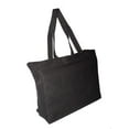 thumbnail image 1 of Extra Large Travel Day Tote Bag Heavy Duty Cotton Twill Zip Top Charcoal Gray, 1 of 6