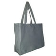 thumbnail image 1 of Extra Large Travel Day Tote Bag Heavy Duty Cotton Twill Zip Top Medium Gray, 1 of 2