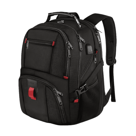 Extra Large Travel Laptop Backpack 13.2 Gallon | Airline Approved Business Backpack with USB Charging Port | Fits 17 Inch Laptop, Multi-Pocket Work & Travel Backpack for Men & Women  Black
