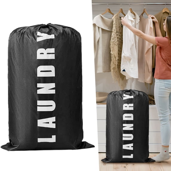 Extra Large Travel Laundry Bag, Dirty Clothes Organizer with Drawstring, Heavy Duty Bags, to Hold 4 Loads of Laundry Easy Fit a Laundry Hamper for Home, Dorm, Travel and Gym.