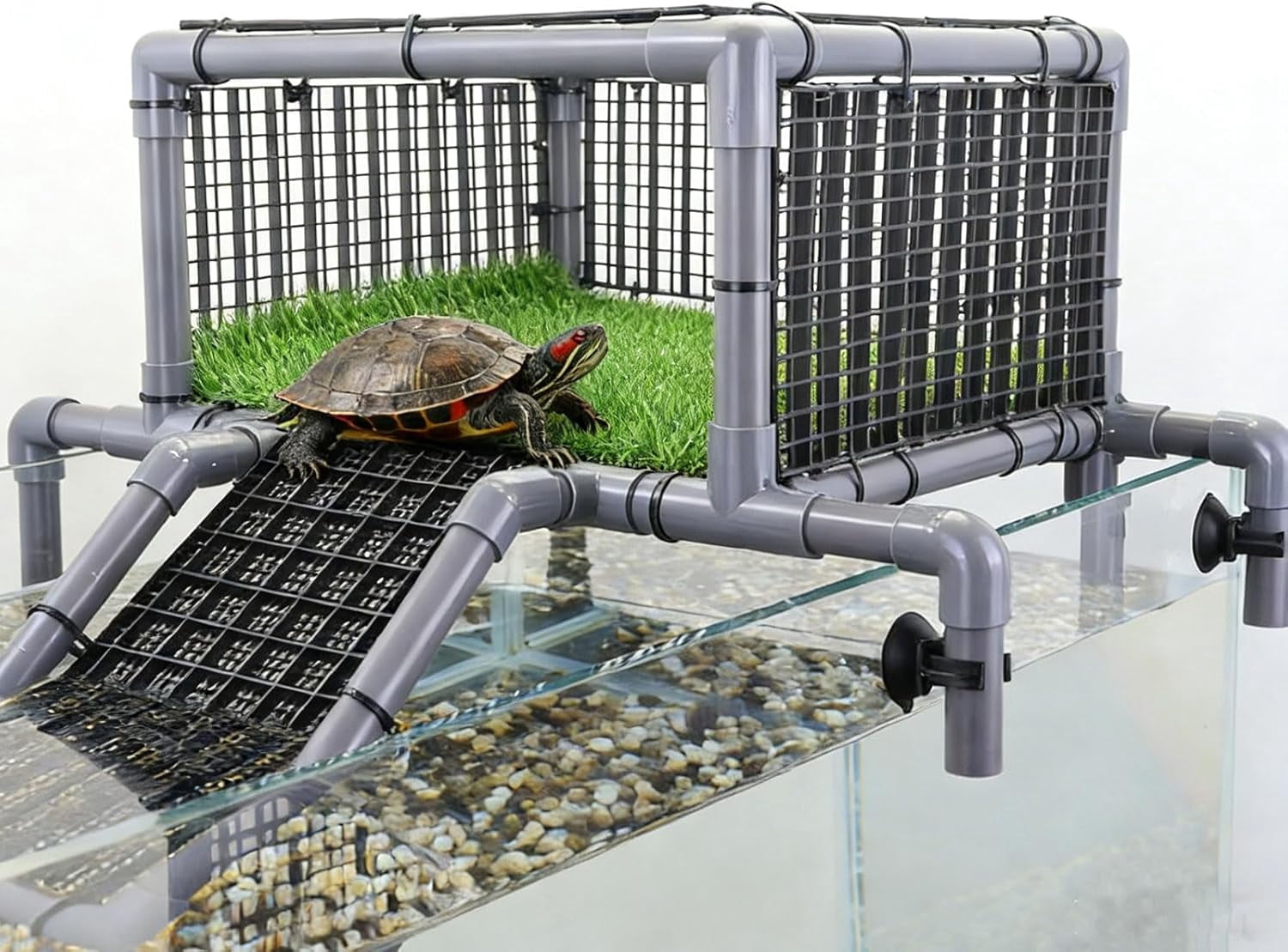 Elevated Turtle Basking Platform Above Tank, Turtle Topper Dock with ...