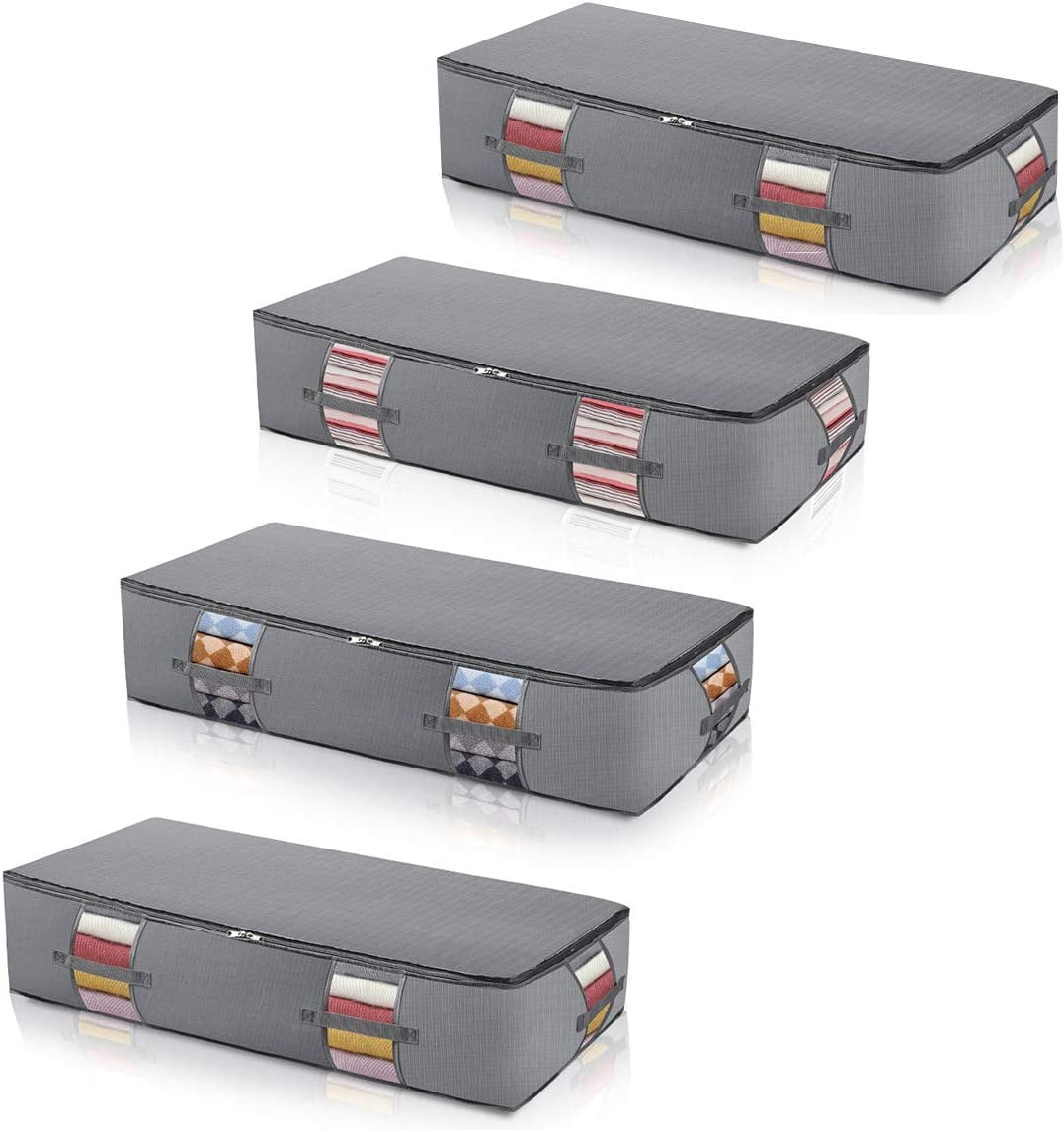 ExtraLarge Under Bed Storage Bags[4pack] Washable Cloth Under Bed