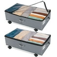 Extra Large Under Bed Storage with Wheels, 2 Pack Rigidity 42L Under