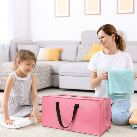 Extra Large Underbed Storage Bag with Handles, Breathable Fabric Foldable Organizer for Blankets, Clothes, Pillows, Closet, RV, Mothproof & Odorless