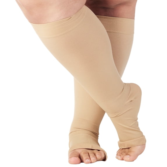 Extra Large Unisex Compression Knee High by Mojo 20-30mmHg Beige, 4X-Large