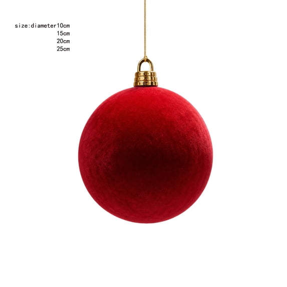 Extra Large Velvet Christmas Ball Ornaments Shatterproof Hanging Christmas Tree Decorations for Xmas Party Wedding Decor