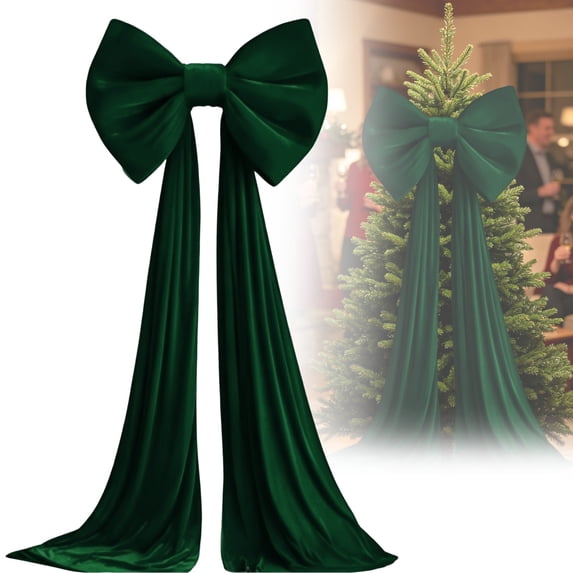 Extra Large Velvet Christmas Bow - Premium Holiday Decor for Tree Topper, Wedding Arch & Wall Hanging (63 IN)