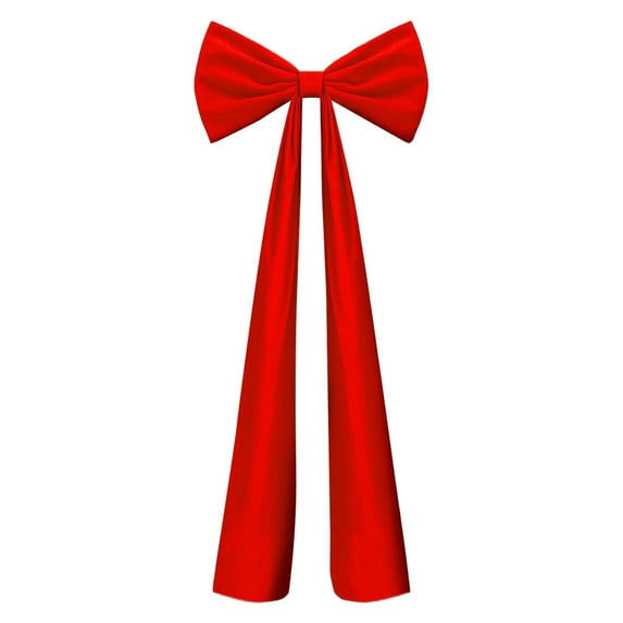Extra Large Velvet Christmas Bow Tree Topper | 20x71 Inches Giant Xmas Decor for Home, Wreath, Wall, Backdrop, Wedding, Party, Red, Bow