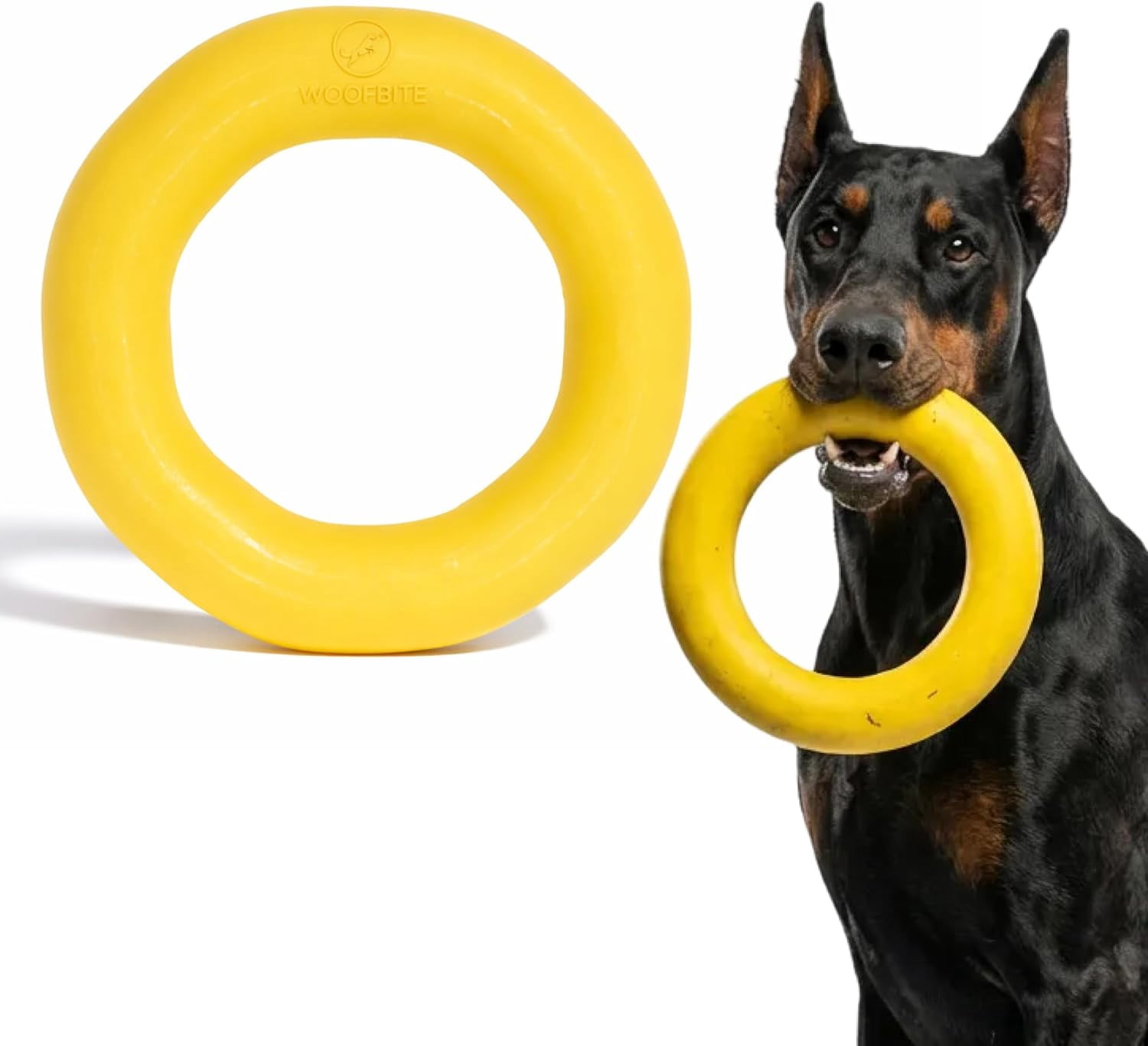 Extra-Large Virtually Indestructible Dog Toy with Lifetime Guarantee - Heavy Duty Non-Toxic Natural Rubber Chew Toy for Aggressive Chewers, Tug-of-War, Fetch - Large 9"x2" Size, 2.25lbs Weight