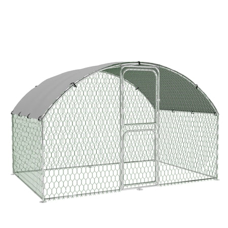 Extra Large Walk-In Chicken Coop, Heavy Duty Metal Poultry Cage w/Waterproof Roof, Predator Proof Design for 15-20 Chickens & Ducks