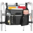 thumbnail image 1 of Extra Large Walker Bag with Water Cup Holder,Walker Basket,Foldable Walker Storage Bag,Side Walker Bag,Walker Side Access Bag Organizer Pouch Tote,Scooters or Rollator Walkers,16*11inch,Black, 1 of 9