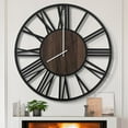 thumbnail image 1 of Extra Large Wall Clocks,Silent Little Ticking,Battery Operated Vintage Round Modern Wood Wall Clock for Living Room, Bedroom,Farmhouse,Office Home Decor-32 Inch(Black-Roman Numerals), 1 of 8
