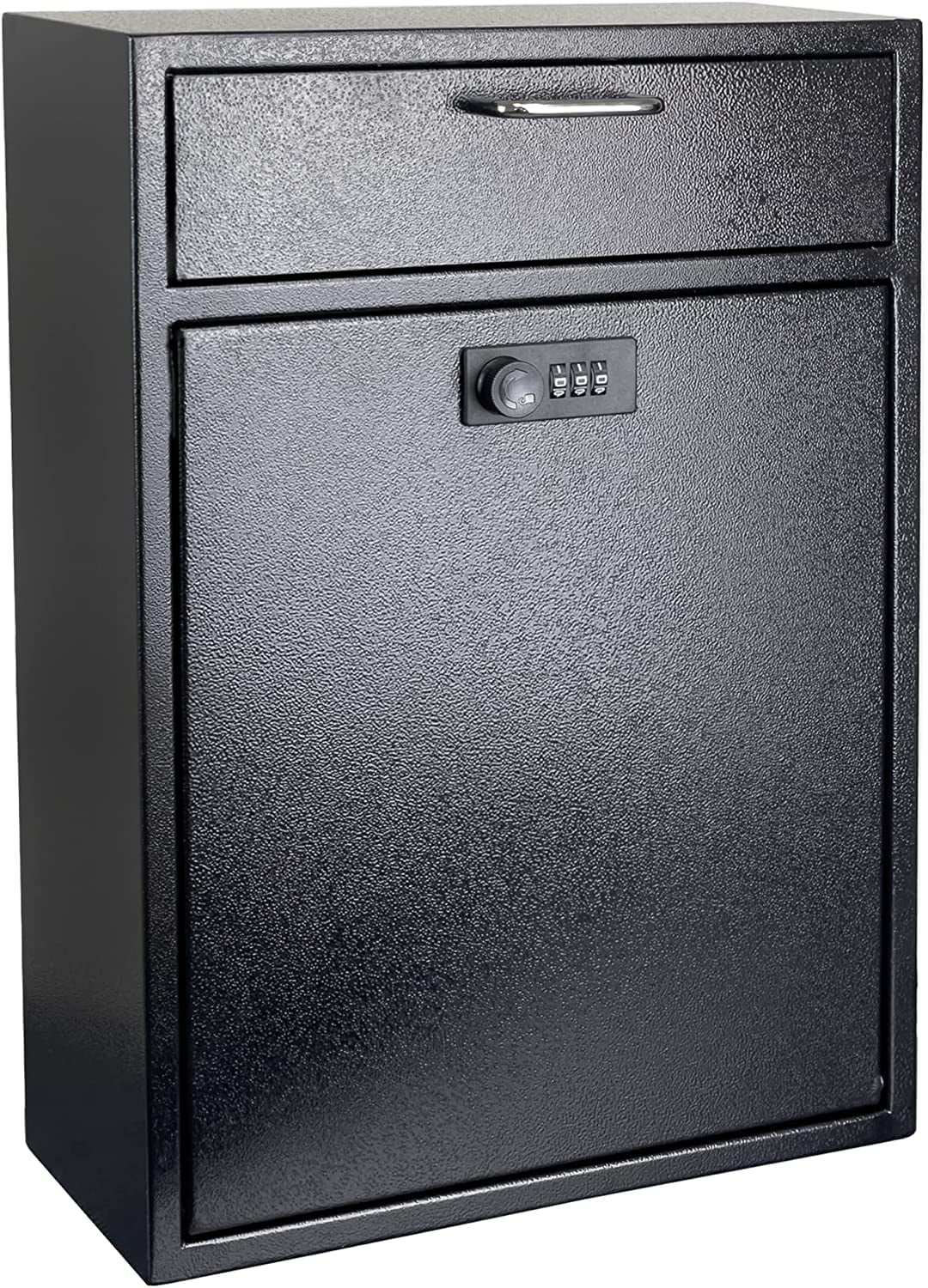 Extra Large Black Steel Wall Mount Lockable Mailbox