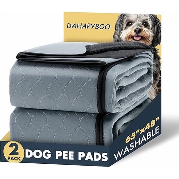 Extra Large Washable Pee Pads for Dogs,2Pack Reusable Puppy Pads for Dogs,65x48 Non-Slip Waterproof Pet Training Pads for Crate, Playpen, Bed, Sofa,Whelping Box, Potty Training