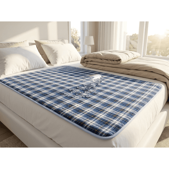 Extra-Large Washable Underpad for Adults & Seniors | 150x100cm Waterproof Reusable Bed Pad | 4-Layer Cotton Incontinence Pad with Non-Slip Backing | 1-Pack