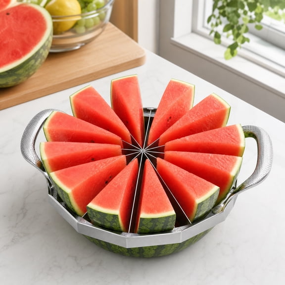 Extra Large Watermelon Slicer,12-Slice Thin Watermelon Slicer and Corer, Cutter, Divider, Wedger for Fruits and Vegetables, Sharp and Sturdy, Easy to Use