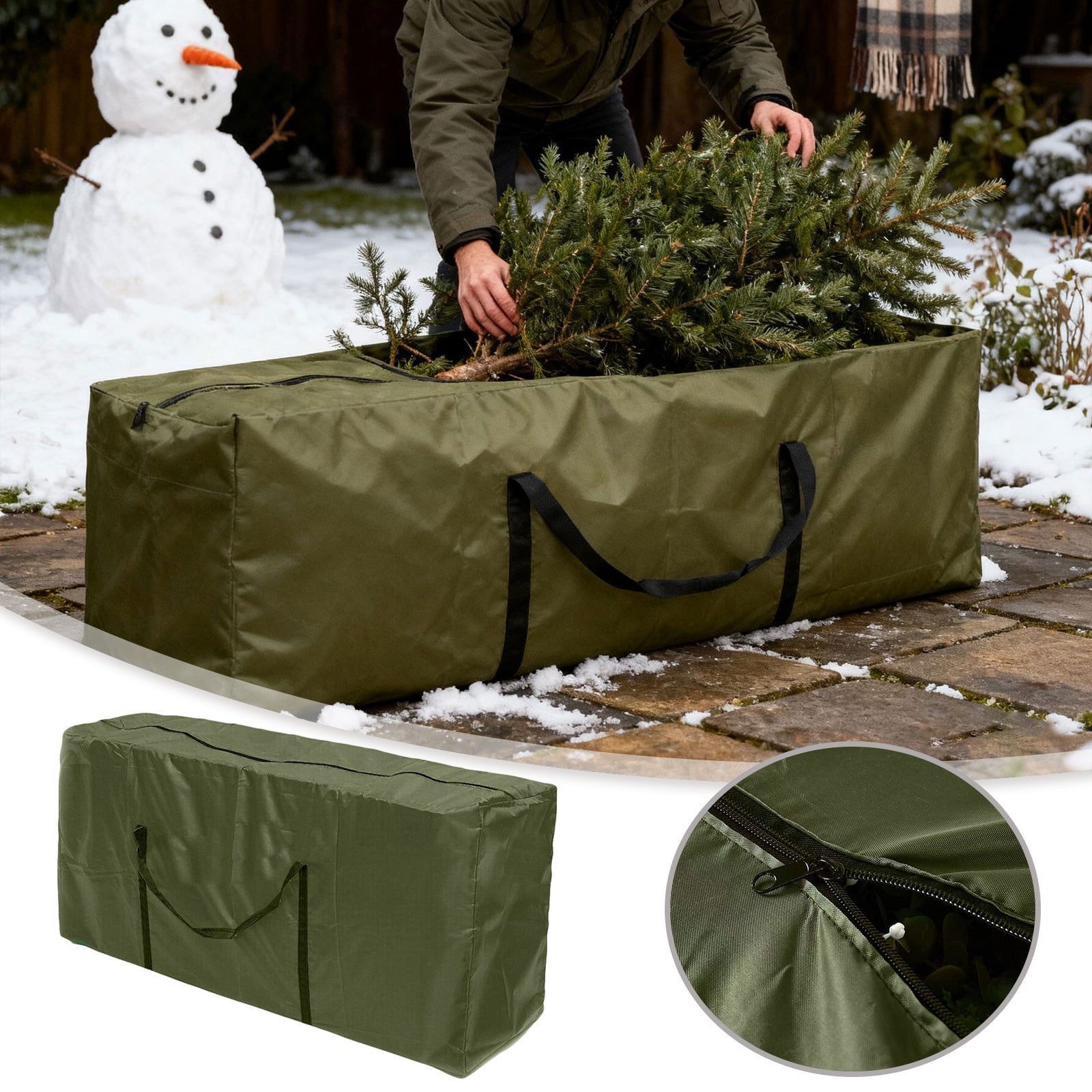 Extra Large Waterproof Outdoor Storage Bag - 68.11x20.08x29.92 Inch Cushion Cover with Zipper & Handles for Patio Furniture, Christmas Tree, Pool Toys