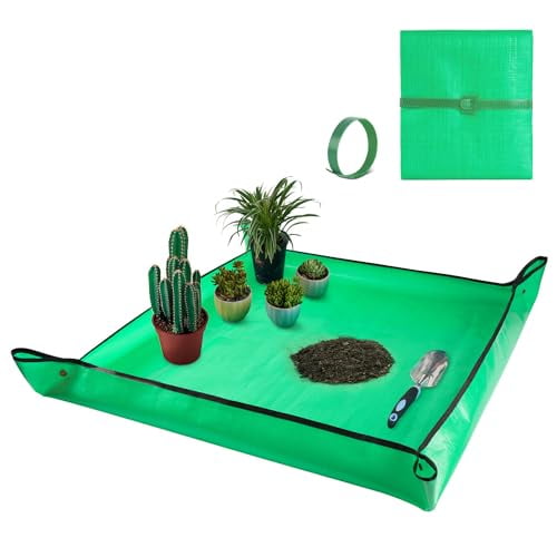 Extra Large Waterproof Potting Mat for Indoor Plants Transplanting and Dirt Control,Square Repotting Mat Portable Succulent Potting Tray Gardening Gift for Plant Lovers (39.5"x39.5")