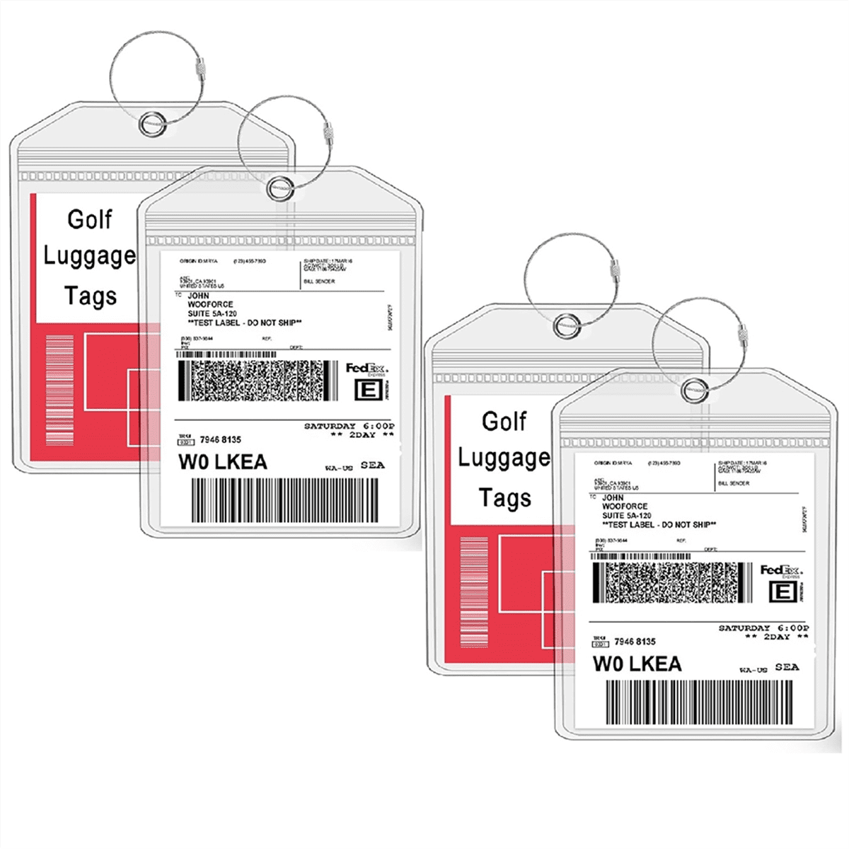 Extra Large Waterproof Travel Tag Set Travel Golf Luggage Tags Golf Bag