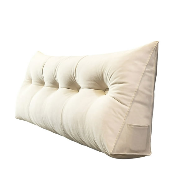 Extra Large Wedge Reading Pillow for Adults - 24x20x8 Inch Triangular Backrest with Removable Cover - Bed Rest Support Cushion for Sitting Up, Lumbar Comfort & Daybed Use