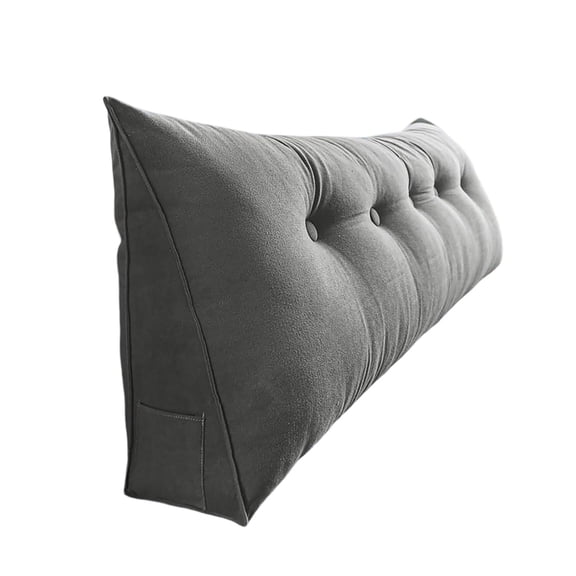 Extra Large Wedge Reading Pillow for Adults - 24x20x8 Inch Triangular Backrest with Removable Cover - Bed Rest Support Cushion for Sitting Up, Lumbar Comfort & Daybed Use