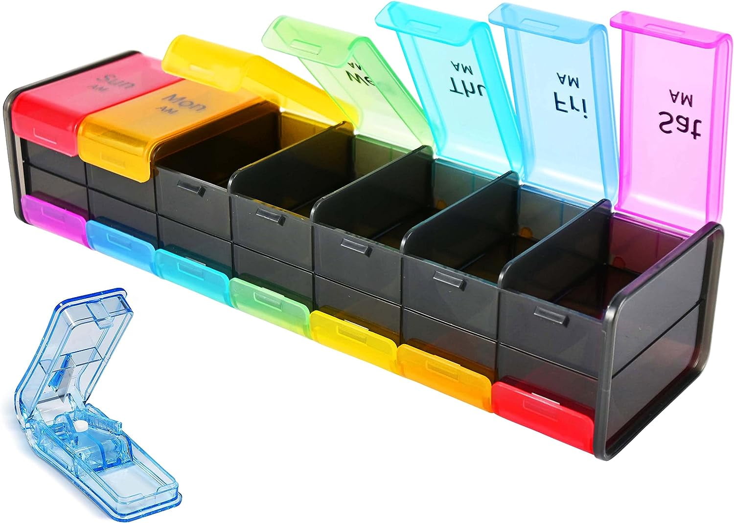 Extra Large Weekly Pill Organizer 2 Times a Day, Extra Large Pill Organizer, Vitamin Organizer 7