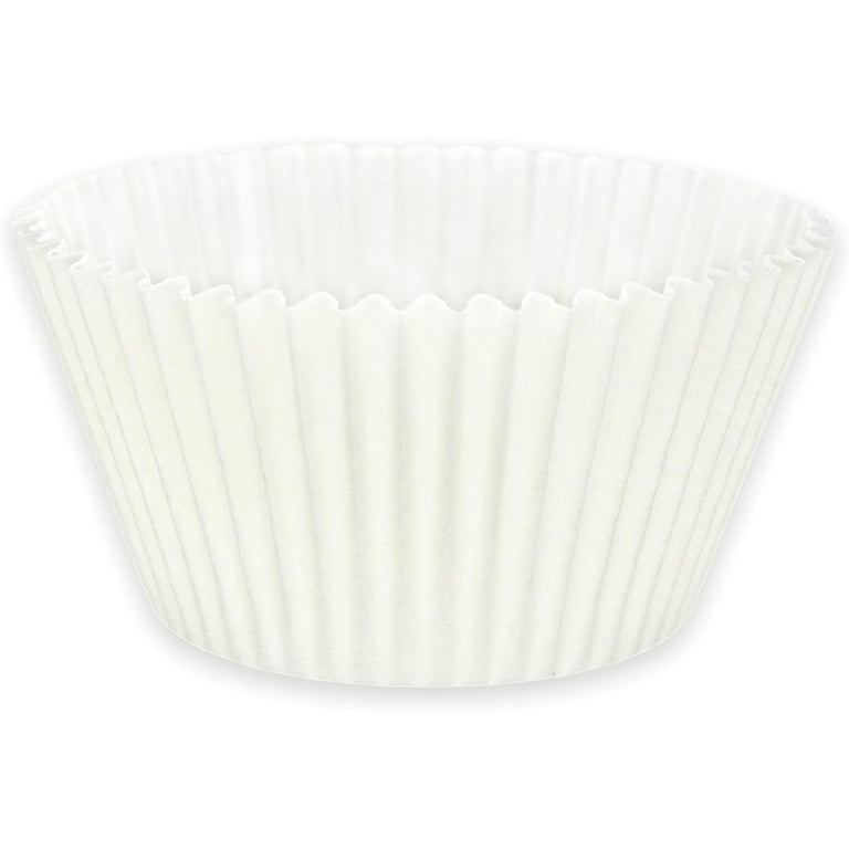 Extra Large White Cupcake Baking Cups 2 3 4 Bottom x2 Deep Jumbo sized Greaseproof paper muffin liners 500 pcs per case