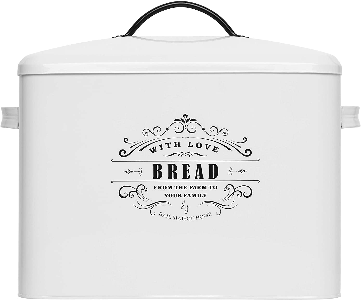 Extra Large White Farmhouse Bread Box For Kitchen Countertop Holds 2 extra-large-white-farmhouse-bread-box-for-kitchen-countertop-holds-2