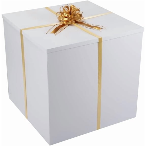Extra Large White Gift Box with Lid 28x28x28 Inches