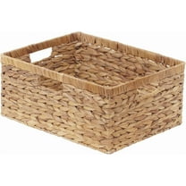 Extra Large Wicker Baskets for Organizing, Water Hyacinth Storage Basket with Built-in Handles, 1 Pack
