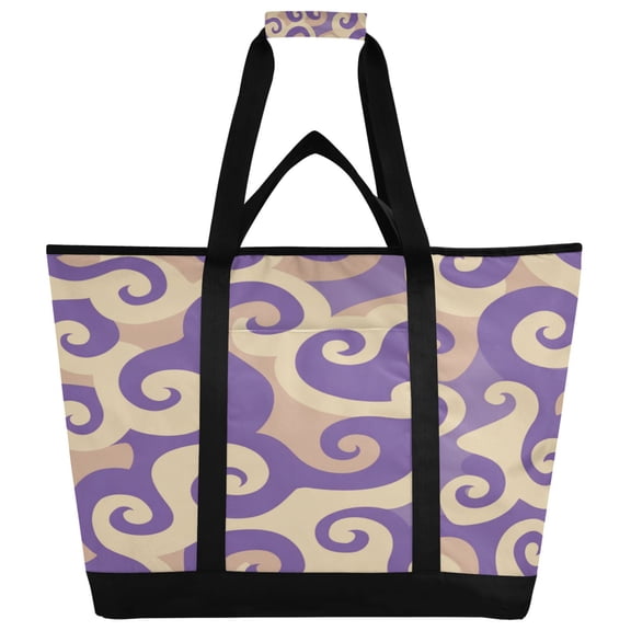 Extra-Large Wide Opening Design Capacity Hand-Held Ice Pack Thickened Insulation Layer For Long-Lasting Cold Retention For Outdoor Shopping Picnics And Camping Purple Whirlwind