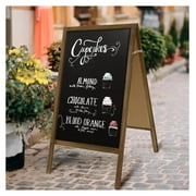 Extra Large Wooden 40" x 22" Chalkboard,A-Frame Chalkboard Sign Double-Sided Sidewalk Chalkboard Easel, Sturdy Freestanding Sandwich Board Menu Display for Restaurant, Business or Wedding (Brown)